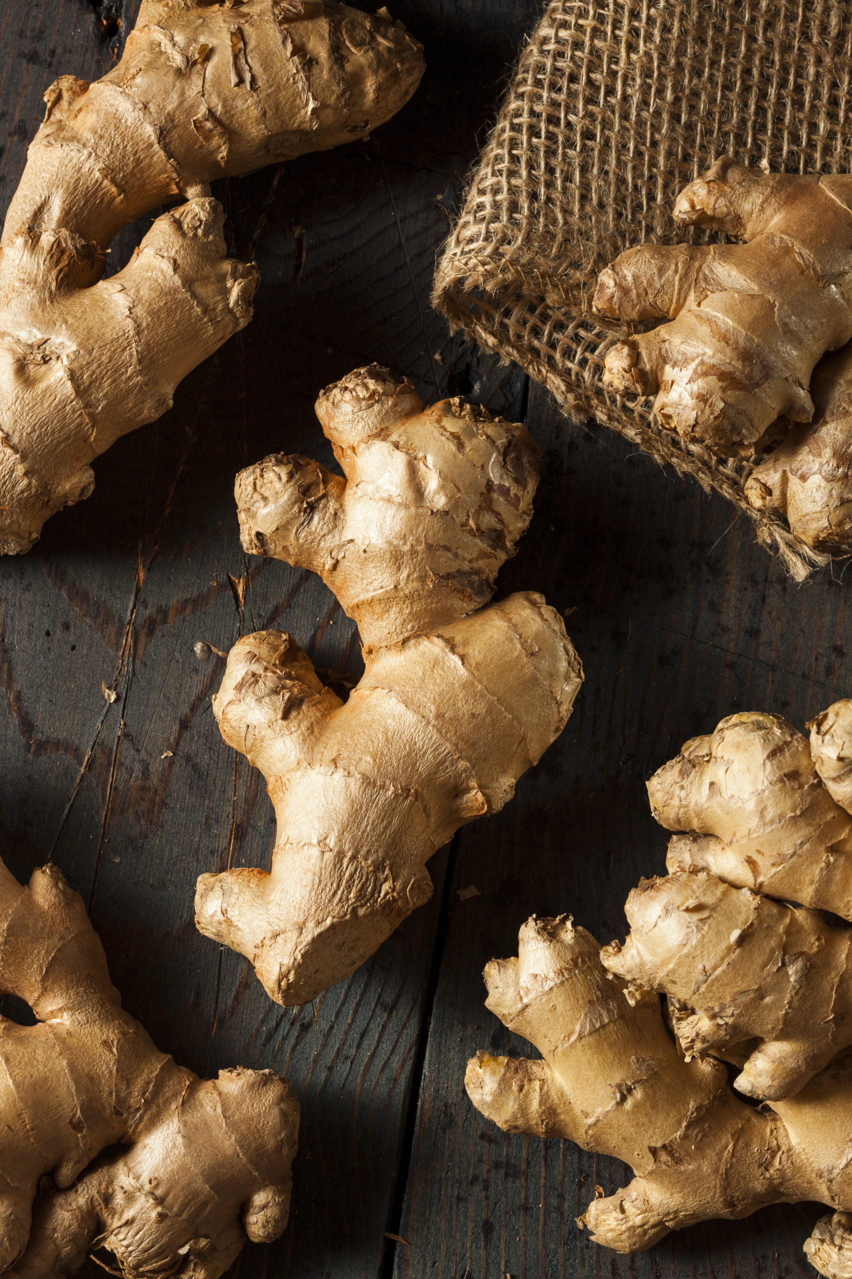 Raw Organic Ginger Root on a Background